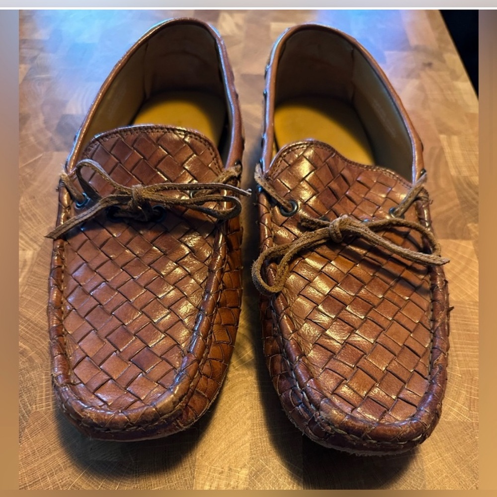 Trask Men’s Woven Leather Loafers Size 41.1M | Vibram Sole | Brown EU Size 41.1 - Picture 3 of 9